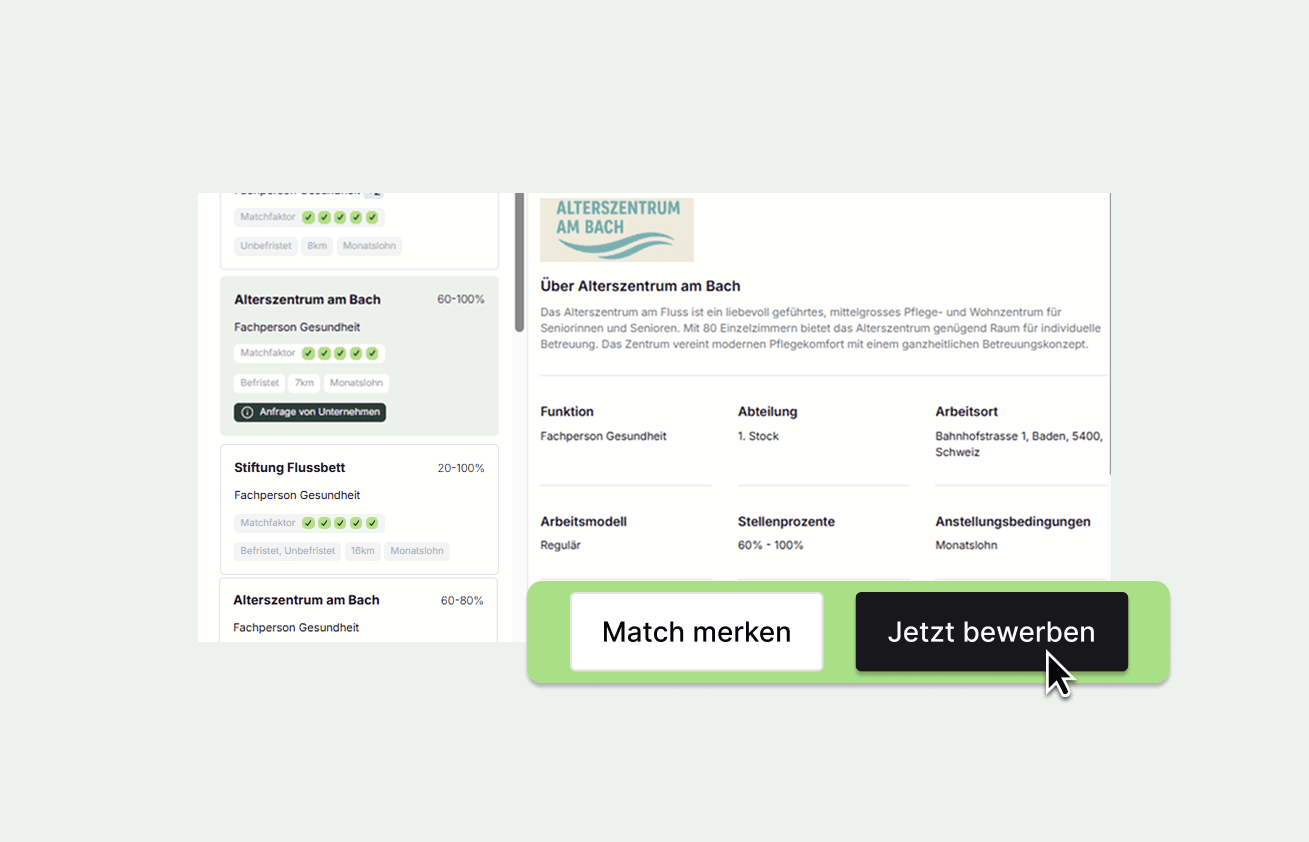 Einfach mit nur einem Klick bewerben.